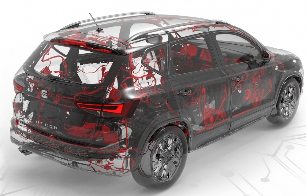 Neurony i tętnice aut, czyli SEAT Ateca i jego 2 kilometry przewodów
