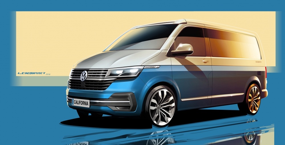 Zmiany w kultowym kempingowym Volkswagenie: pierwsze szkice nowej Californii 6.1