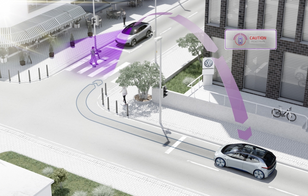 Aby zwiększyć bezpieczeństwo w ruchu drogowym Volkswagen prowadzi system komunikacji między pojazdami